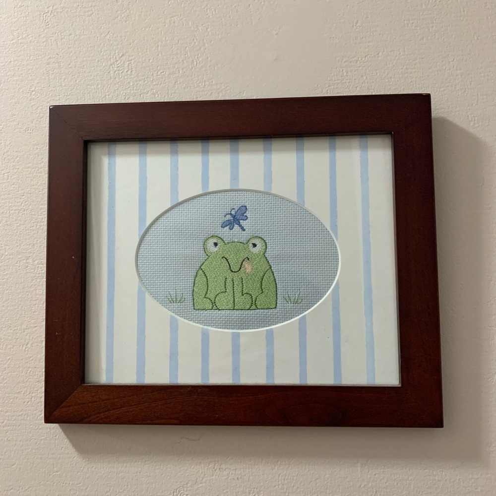 Frog and Butterfly Framed Wall Art